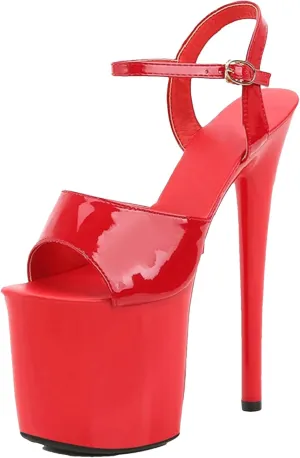 Women's 20cm Beige Sandals - Black Pole Dance Party Wedding Platforms