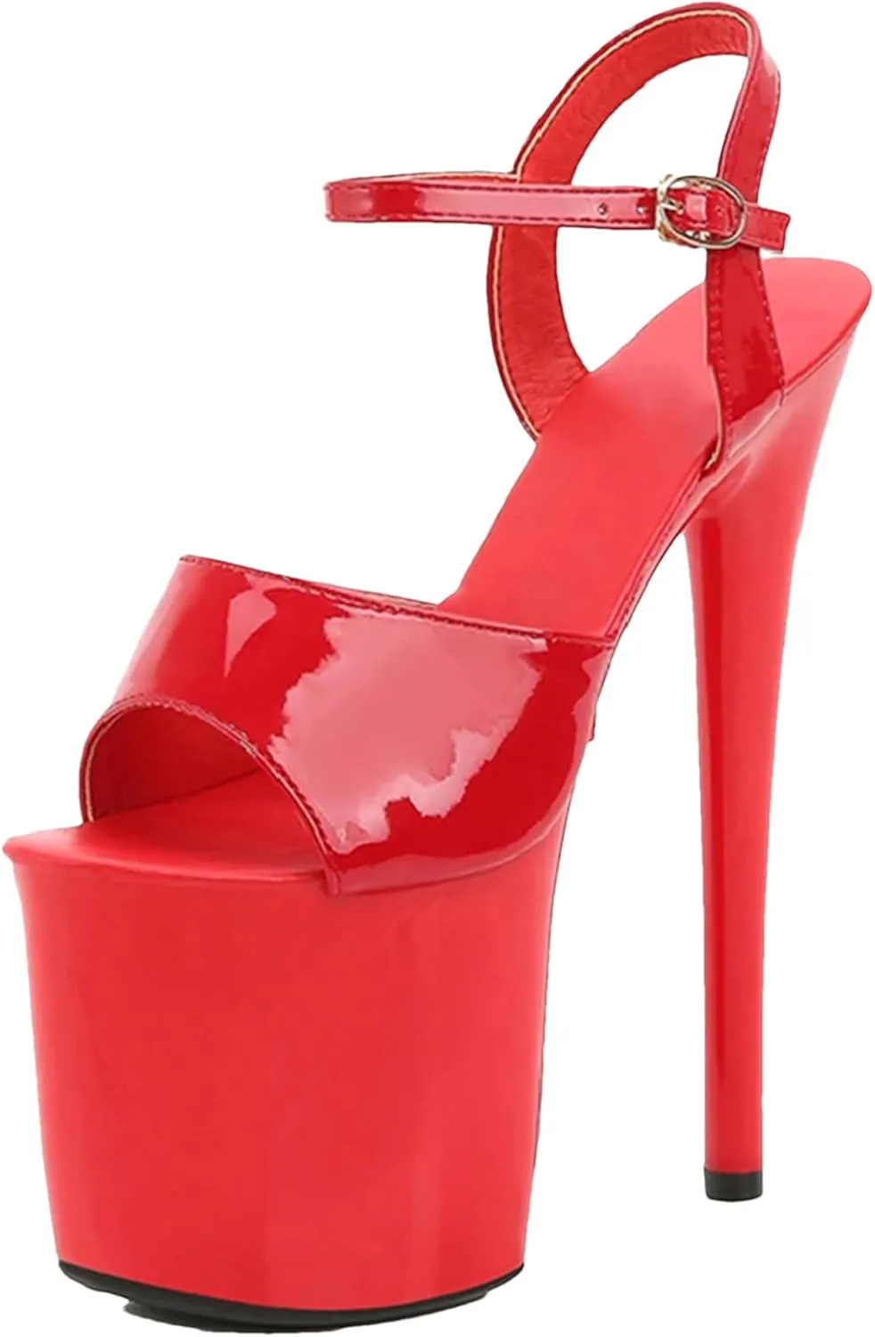 Women's 20cm Beige Sandals - Black Pole Dance Party Wedding Platforms