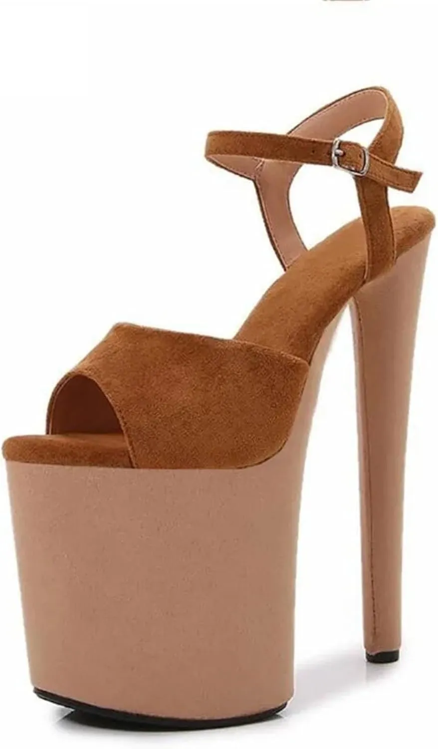 Women's 20cm Ultra Thin Heels - Flock Color Matching Platform Sandals