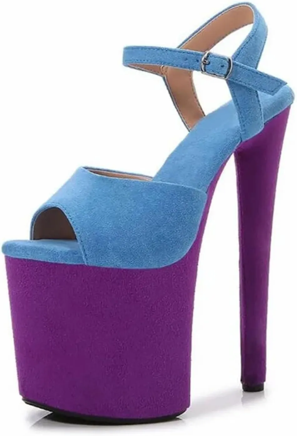 Women's 20cm Ultra Thin Heels - Flock Color Matching Platform Sandals