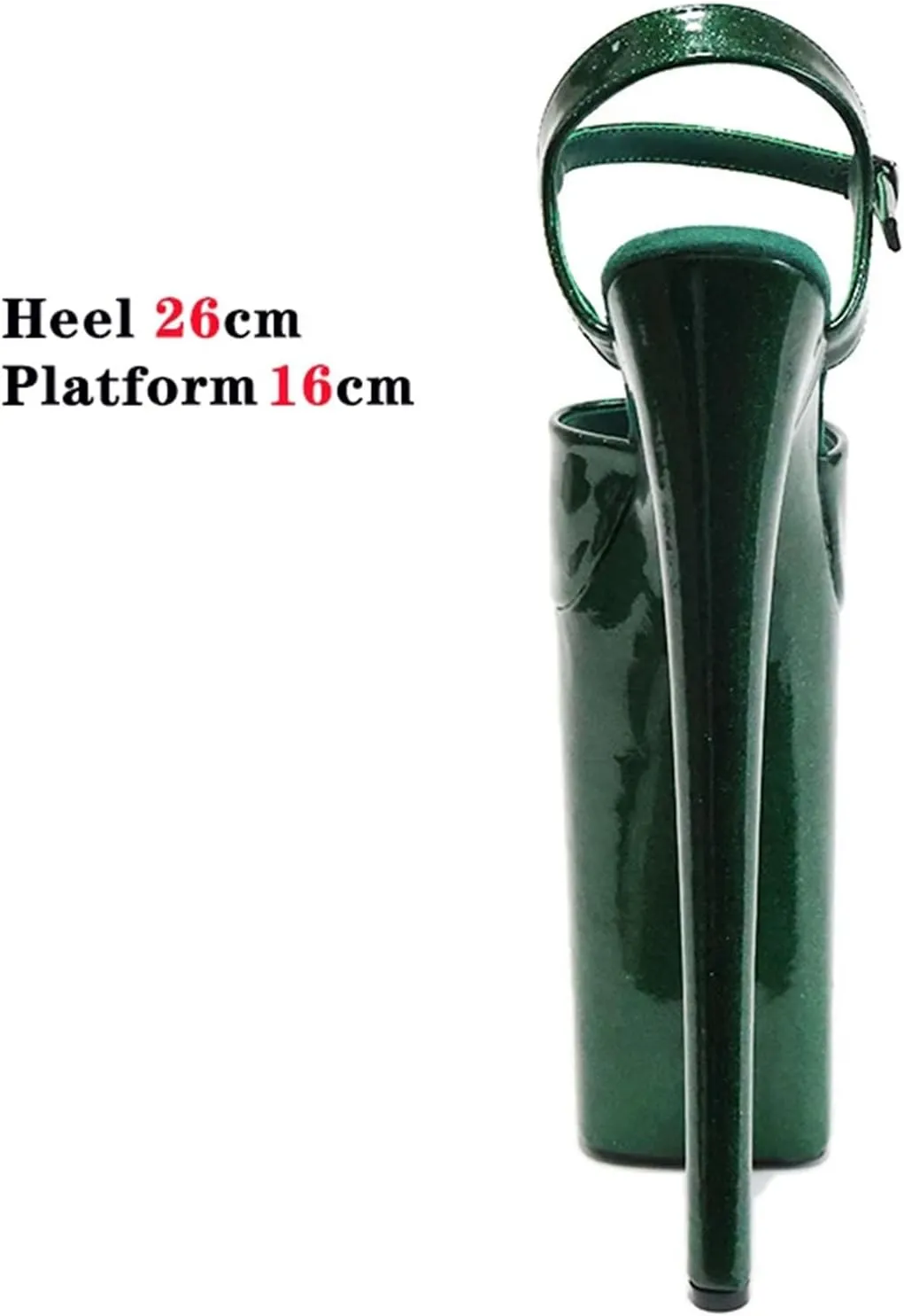 Women's 26cm Crystal PU Sandals - Ultra High Stripper Heels Peep Toe Party Shoes