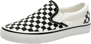 Women's Canvas Shoes Black and White Plaid Canvas Shoes for Men and Women Comfortable Couple Sneakers