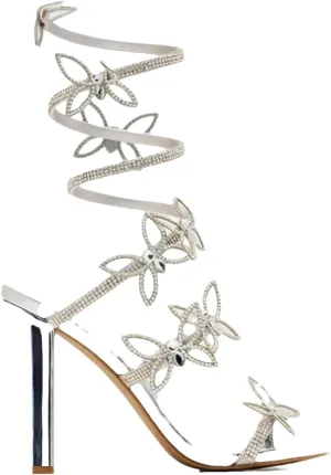 Women's Crystal Butterfly Sandals - Snake Twine Wedding Heels
