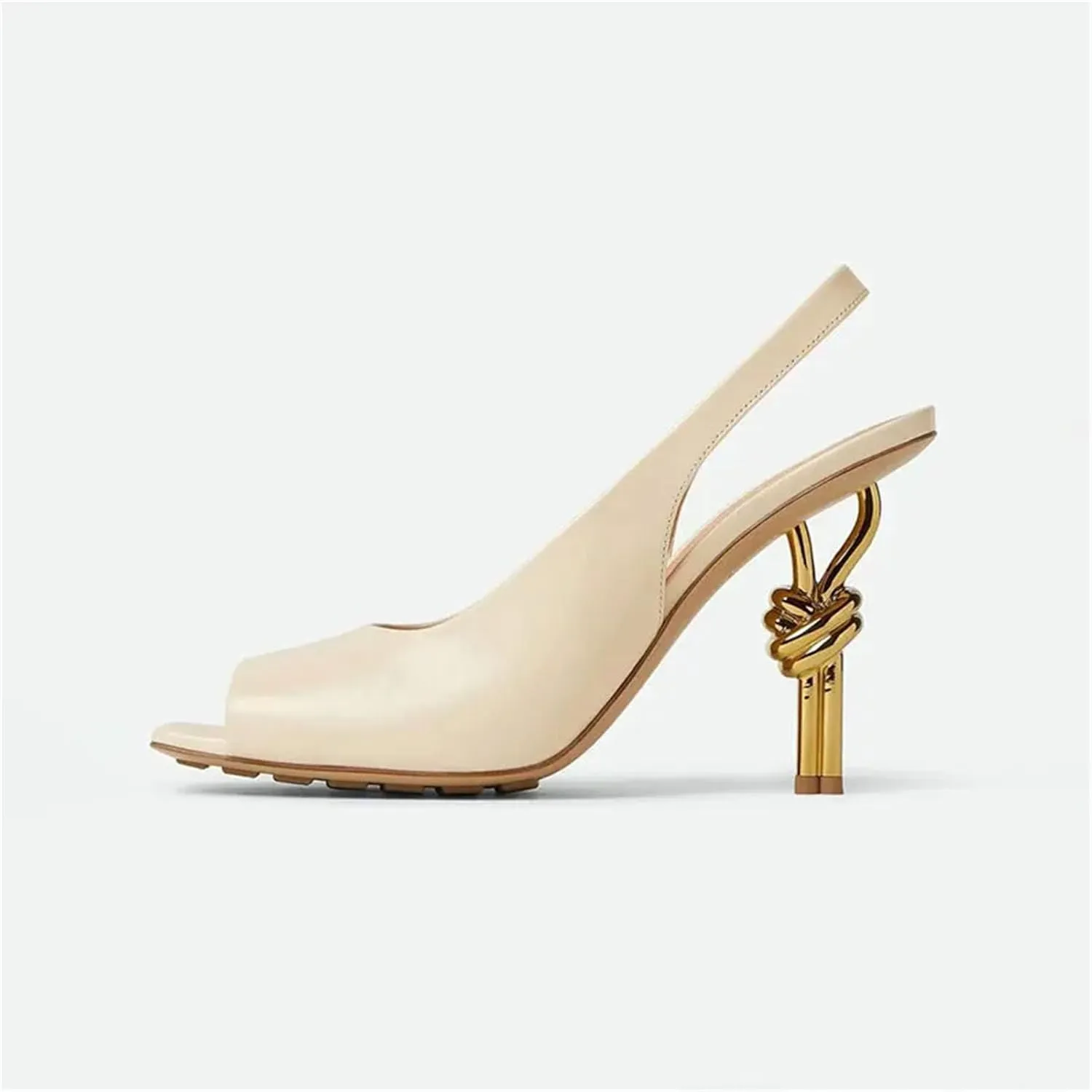 Women's Fish Mouth Sandals - Back Strap Ultra Thin Heel