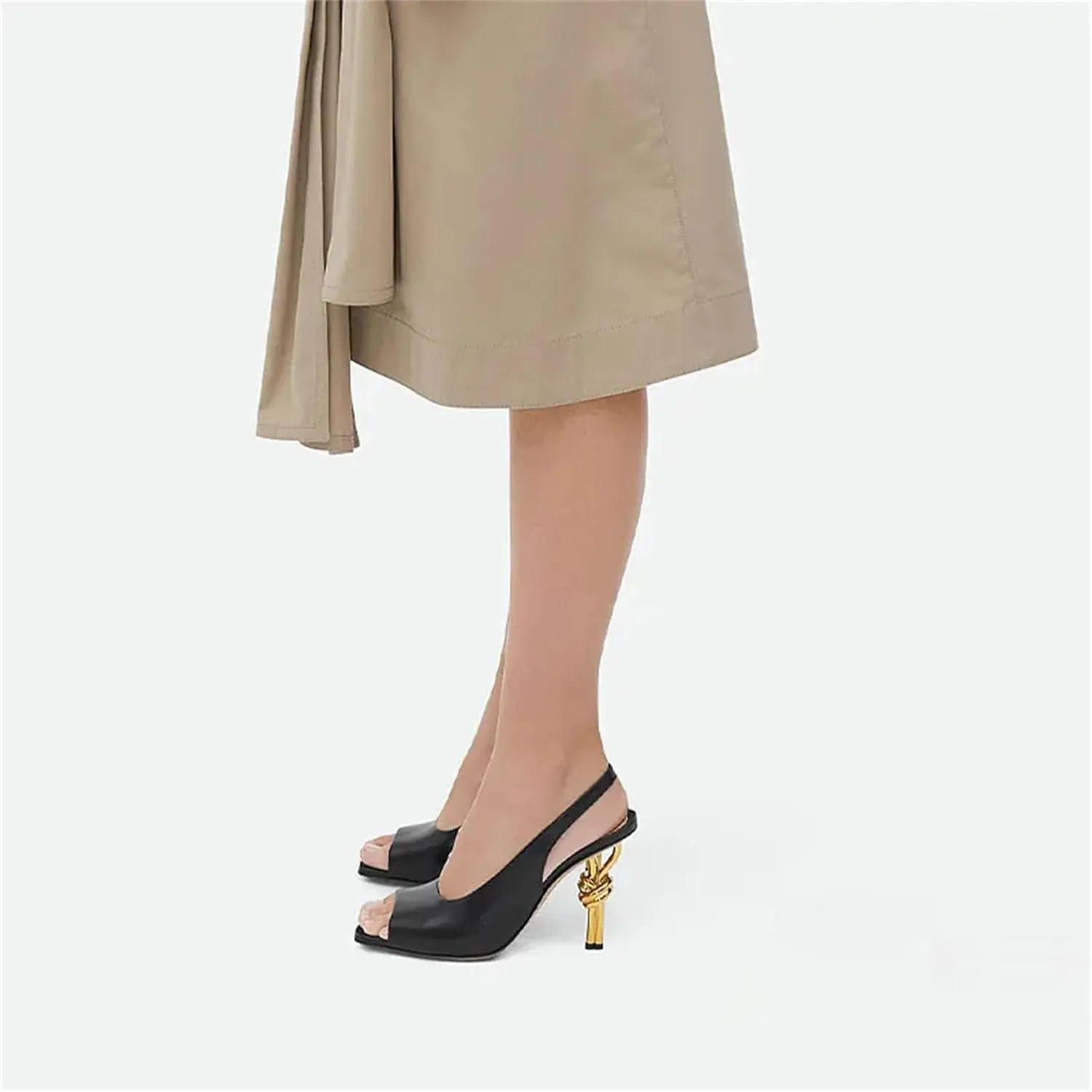 Women's Fish Mouth Sandals - Back Strap Ultra Thin Heel