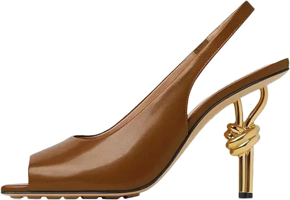 Women's Fish Mouth Sandals - Back Strap Ultra Thin Heel