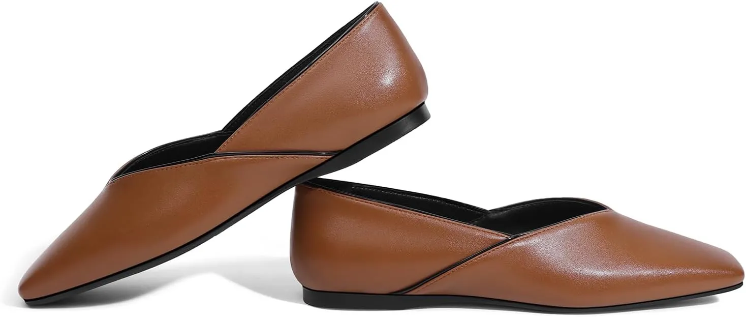 Women's Flats Comfortable Square Toe Ballet Flats Slip On Casual Dress Shoes Flats for Women