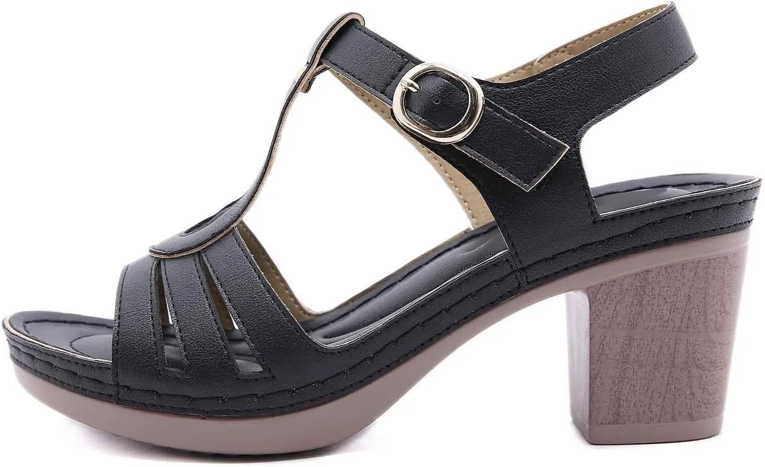 Women's High Heel Sandals Comfortable Open Toe Casual Slip On Summer Footwear for Vacation Work Date and Everyday Use