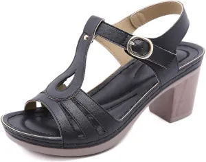 Women's High Heel Sandals Comfortable Open Toe Casual Slip On Summer Footwear for Vacation Work Date and Everyday Use
