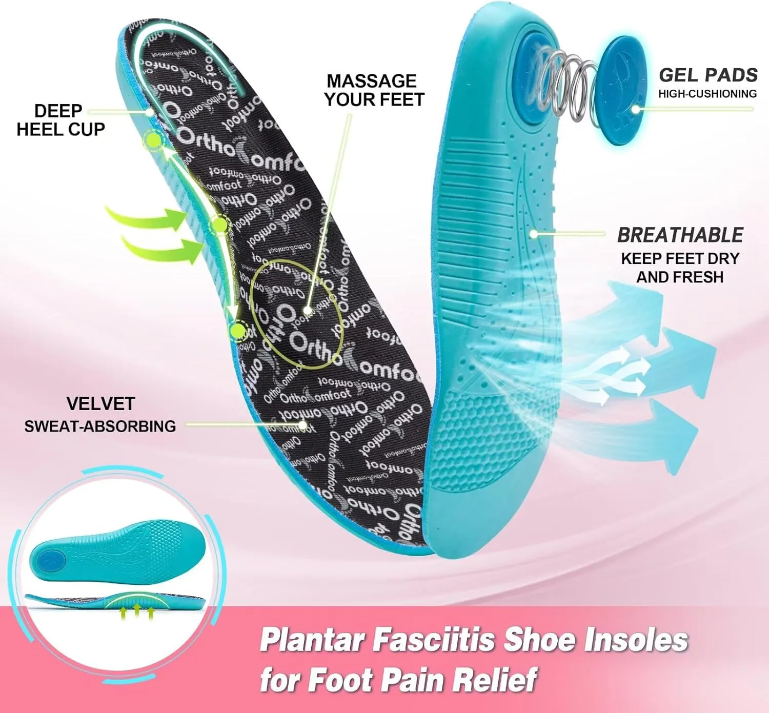 Women's Orthopedic Road Running Shoes: Comfortable Arch Support Plantar Fasciitis Sports Sneakers, Casual Orthotic High Arch Flat Feet Tennis Work Walking Shoes for Foot Heel and Pain Relief