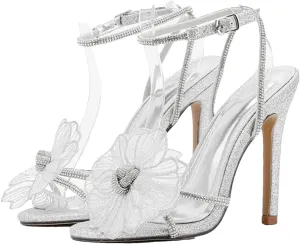Women's Sequin Sandals - Crystal Rhinestone Wedding Party Heels