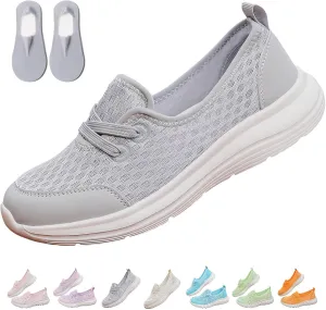 Women's Soft Sole Mesh Comfort Orthopedic Shoes, Lightweight Soft Solecomfortable Flat Arch Support Walking Shoes,Slip Ins Sneakers Ladies