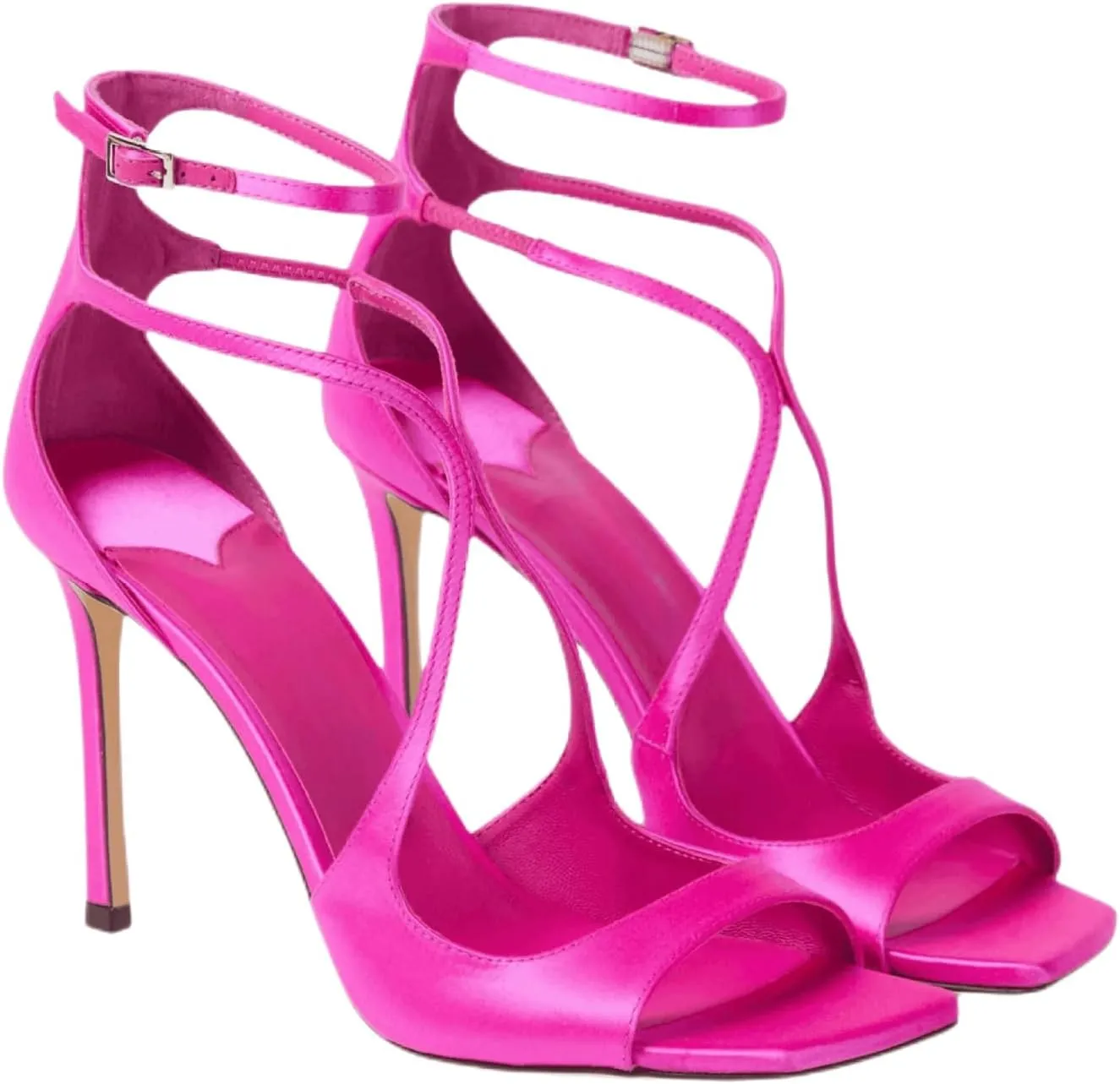 Women's Stylish Peep Toe High Heels, Elegant Cross Straps with Thin Stiletto Heel, Plus Size Options, Breathable Hollow Out Design