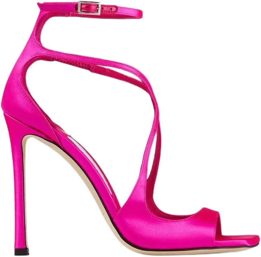 Women's Stylish Peep Toe High Heels, Elegant Cross Straps with Thin Stiletto Heel, Plus Size Options, Breathable Hollow Out Design