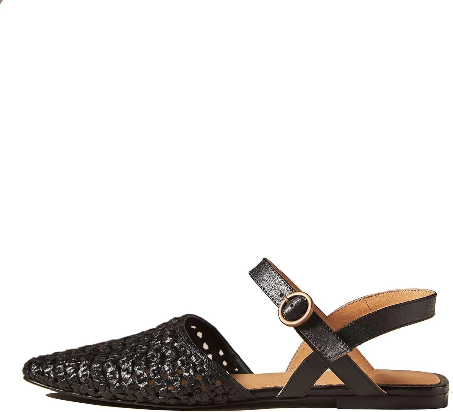 Woven Slingback Flats for Women Stylish and Breathable Sandals with Pointed Toe Design Comfortable and Elegant