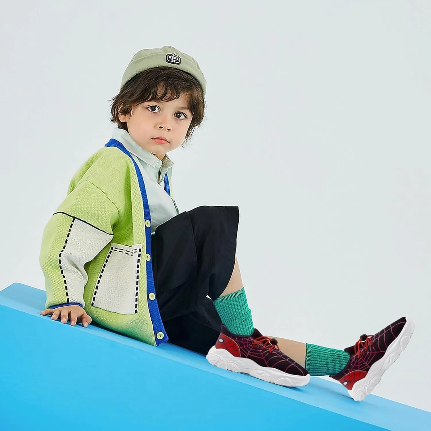 xinran & shengli Kids Boys Tennis Running Sneakers Girls Slip on Shoes Athletic Lightweight Gym Walking School Sport Shoes Toddlers Little Big Kids