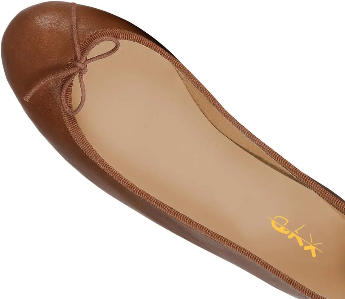 XYD Women Comfort Ballet Flats Round Toe Slip On Casual Daily Walking Shoes with Bows