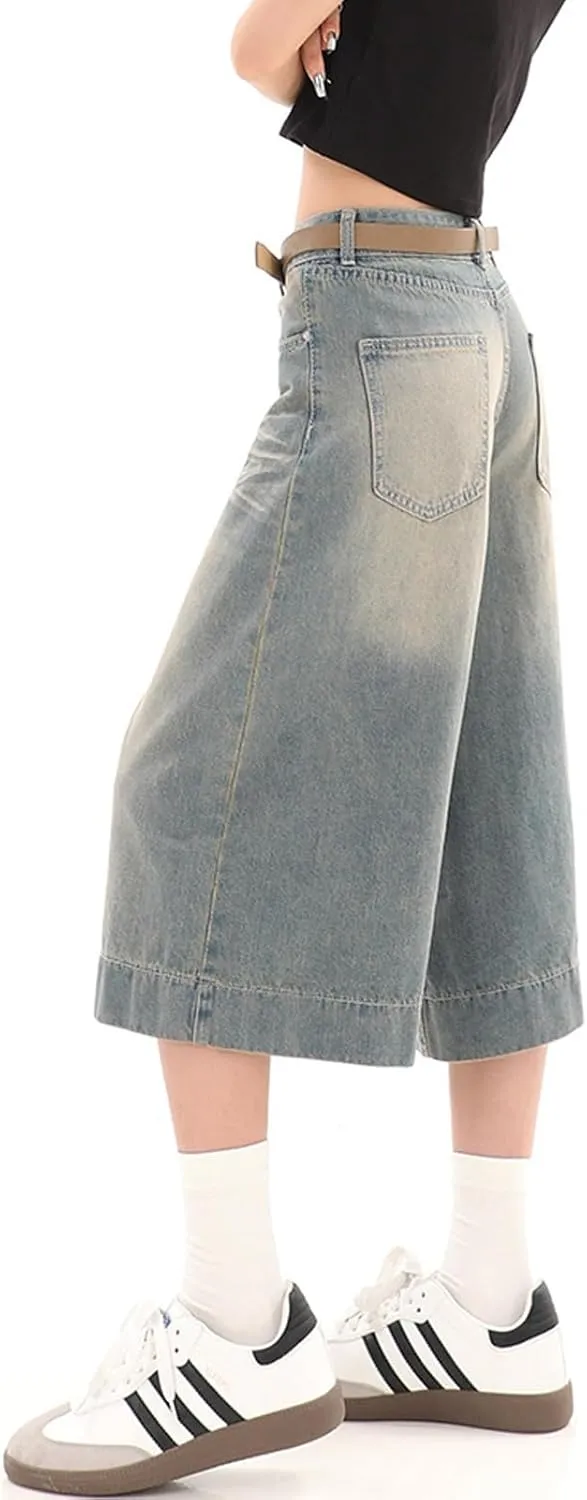 Y2k Baggy Jean Shorts Jorts Y2k Hip Hop Shorts Skater Jeans Grunge Jorts Aesthetic Pants