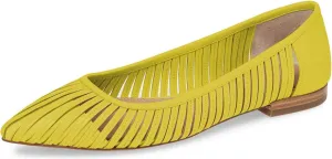 YDN Women Chic Pointed Toe Hollow Out Ballet Flats Caged Low Heel Slip On Comfy Pumps Shoes