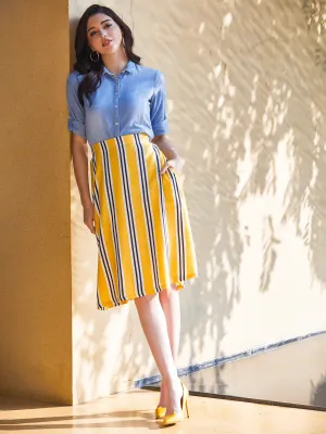 Yellow Striped Skirt