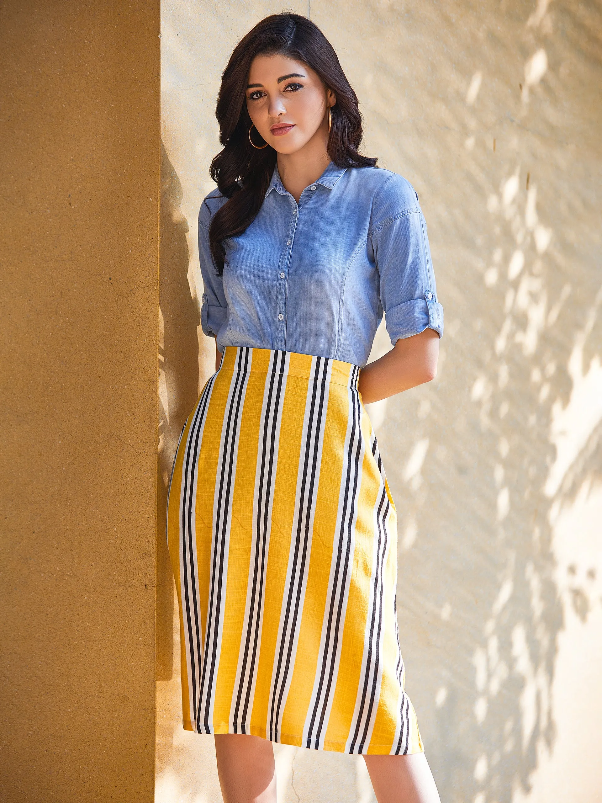 Yellow Striped Skirt