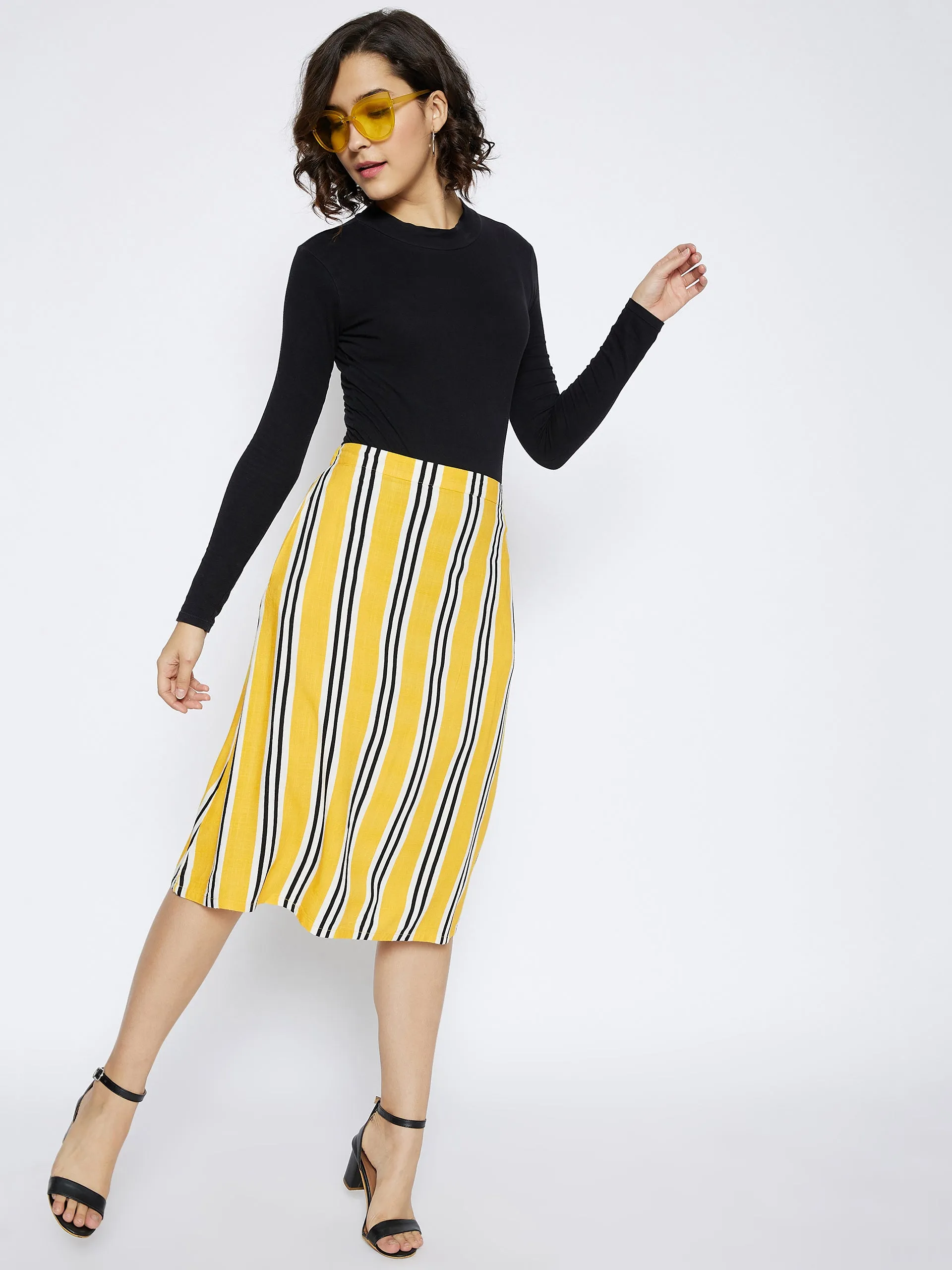 Yellow Striped Skirt