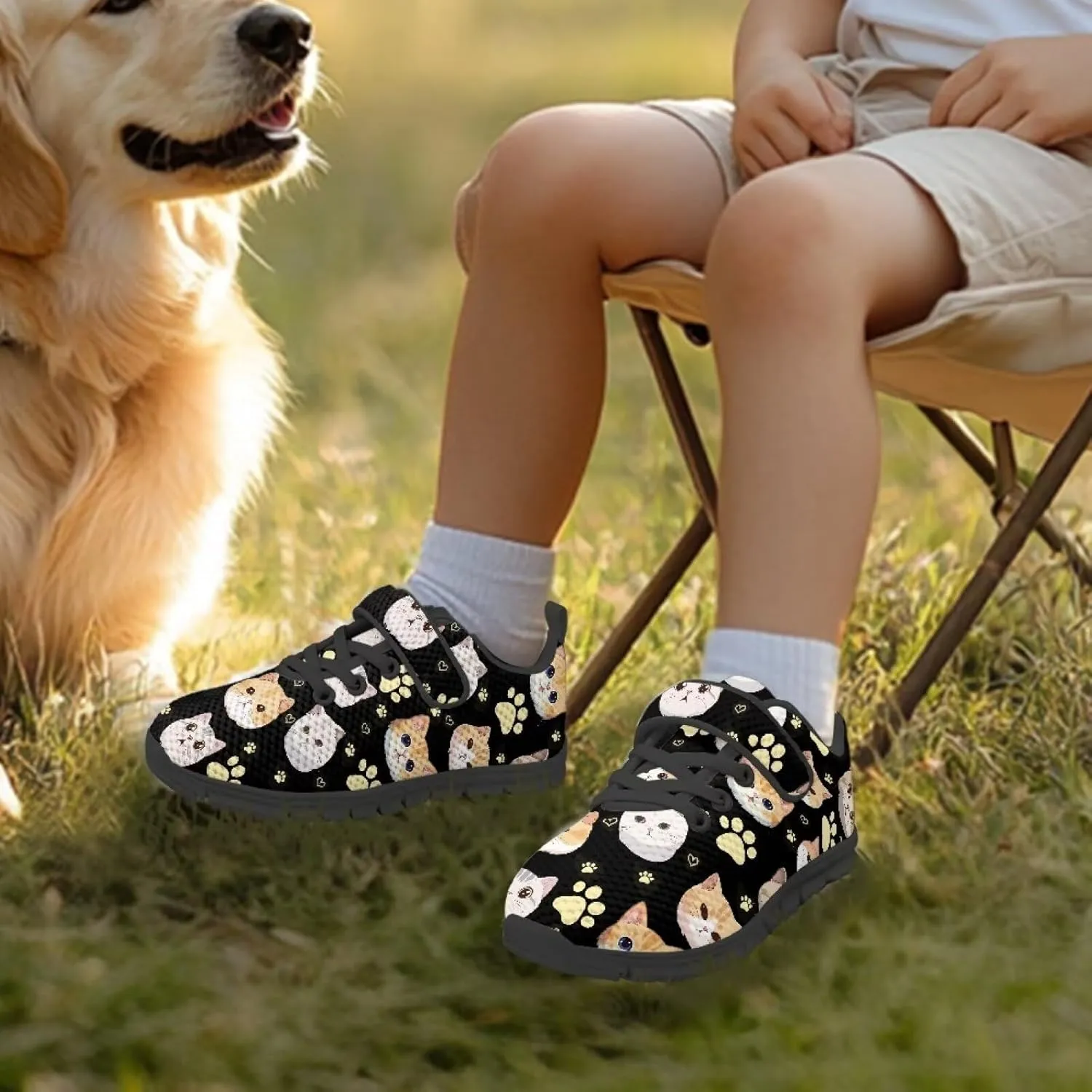 YEXIATODO Kids Slip On Sneakers Cool Print Youth Boys Girls Tennis Shoes Toddler Walking Shoes Size 1-13
