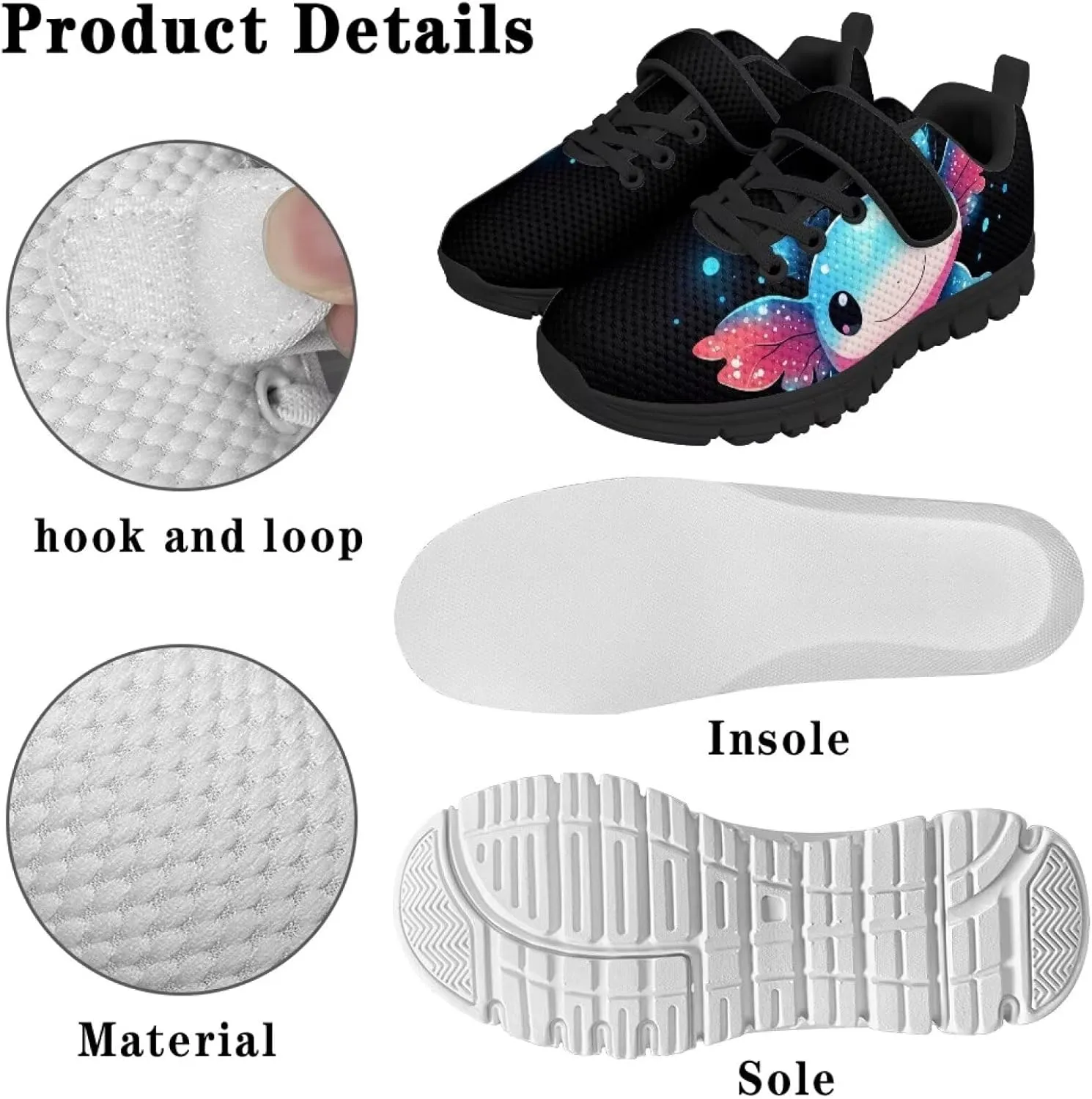 YEXIATODO Kids Slip On Sneakers Cool Print Youth Boys Girls Tennis Shoes Toddler Walking Shoes Size 1-13