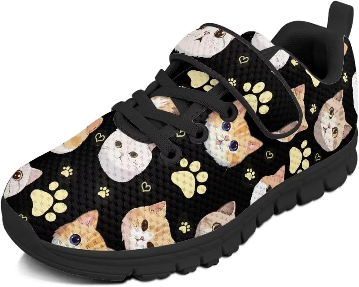 YEXIATODO Kids Slip On Sneakers Cool Print Youth Boys Girls Tennis Shoes Toddler Walking Shoes Size 1-13