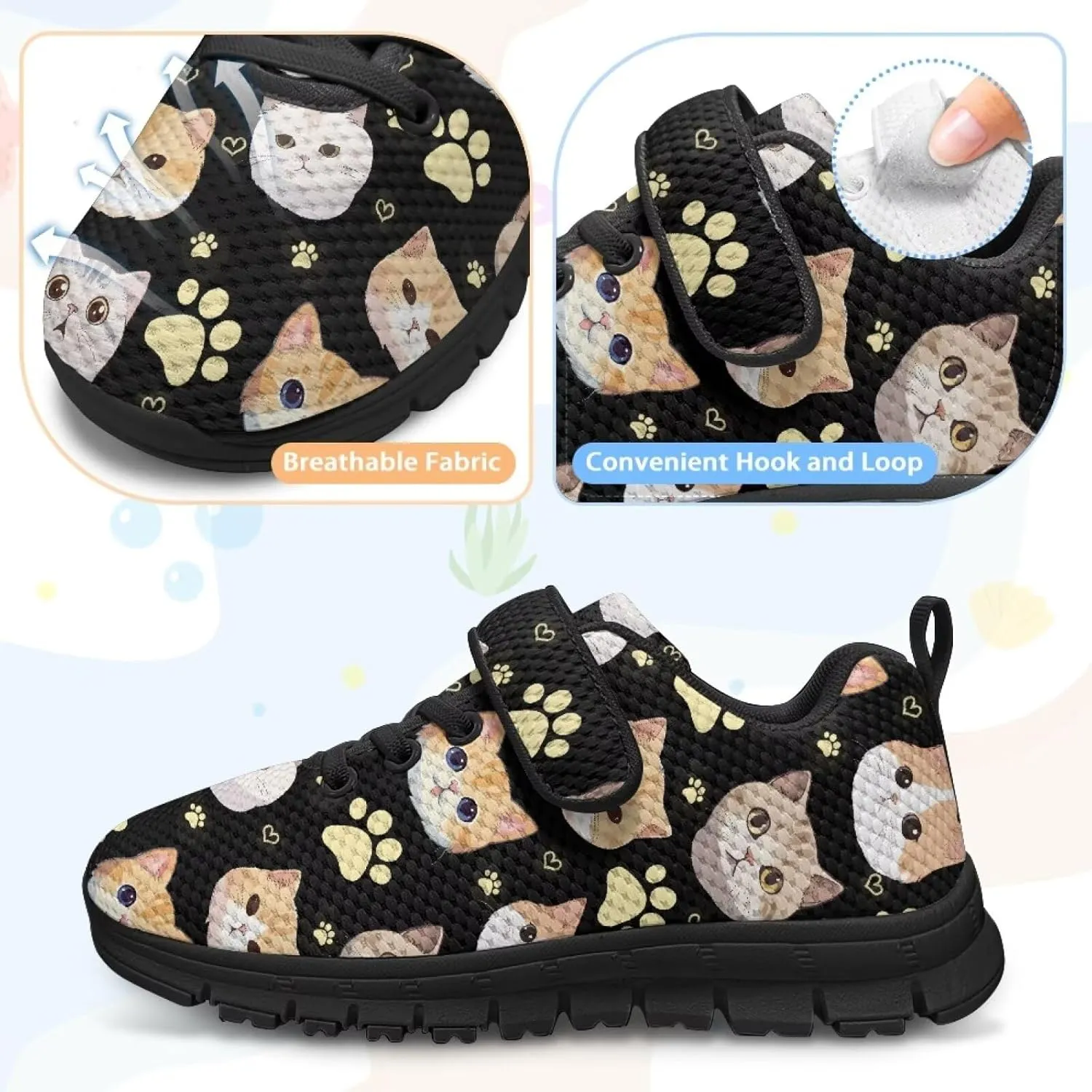 YEXIATODO Kids Slip On Sneakers Cool Print Youth Boys Girls Tennis Shoes Toddler Walking Shoes Size 1-13