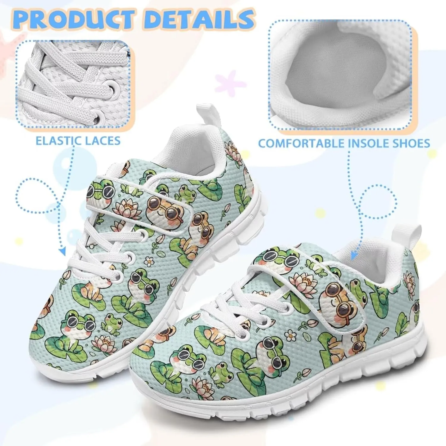YEXIATODO Little Kids Sneakers Slip On Tennis Shoes Low Top Lace Up Running Shoes Girls Boys School Shoes US Size 1-13
