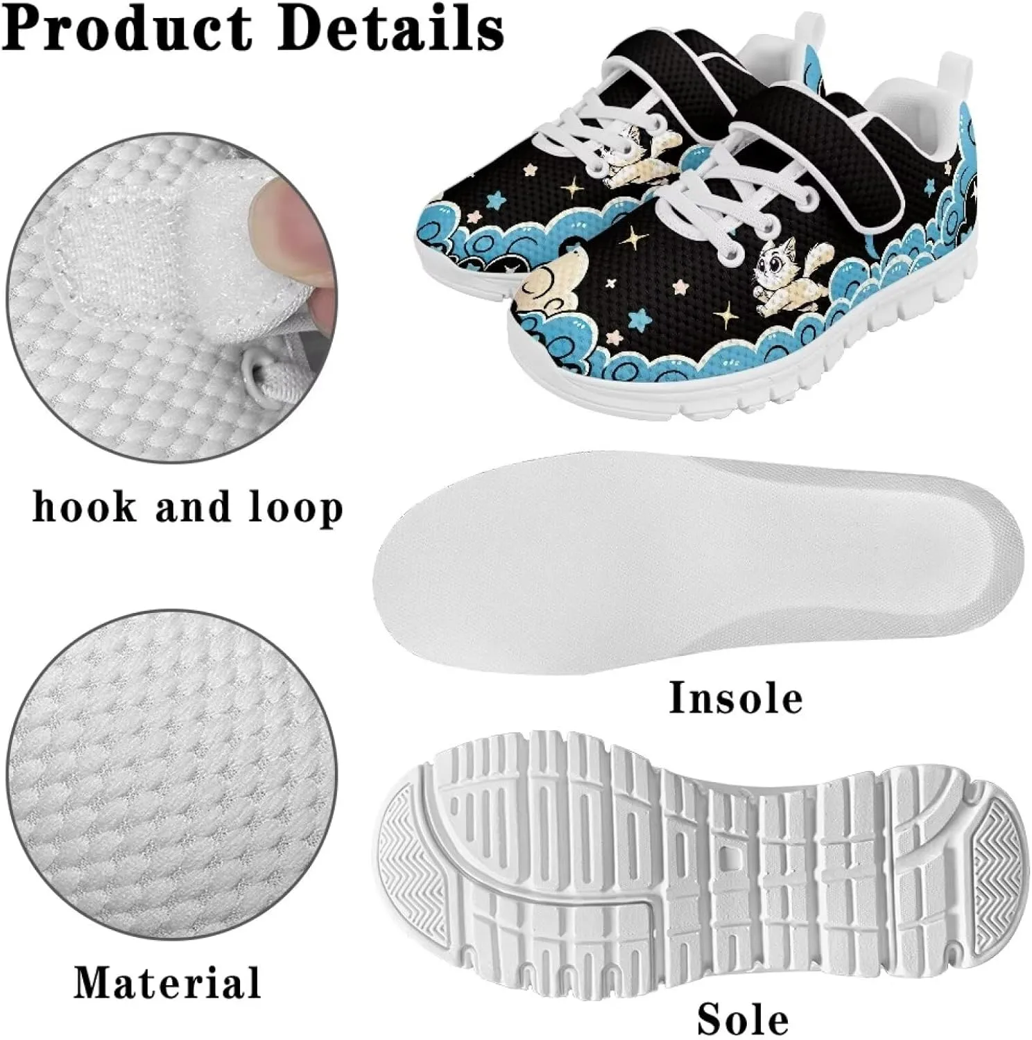 YEXIATODO Little Kids Sneakers Slip On Tennis Shoes Low Top Lace Up Running Shoes Girls Boys School Shoes US Size 1-13