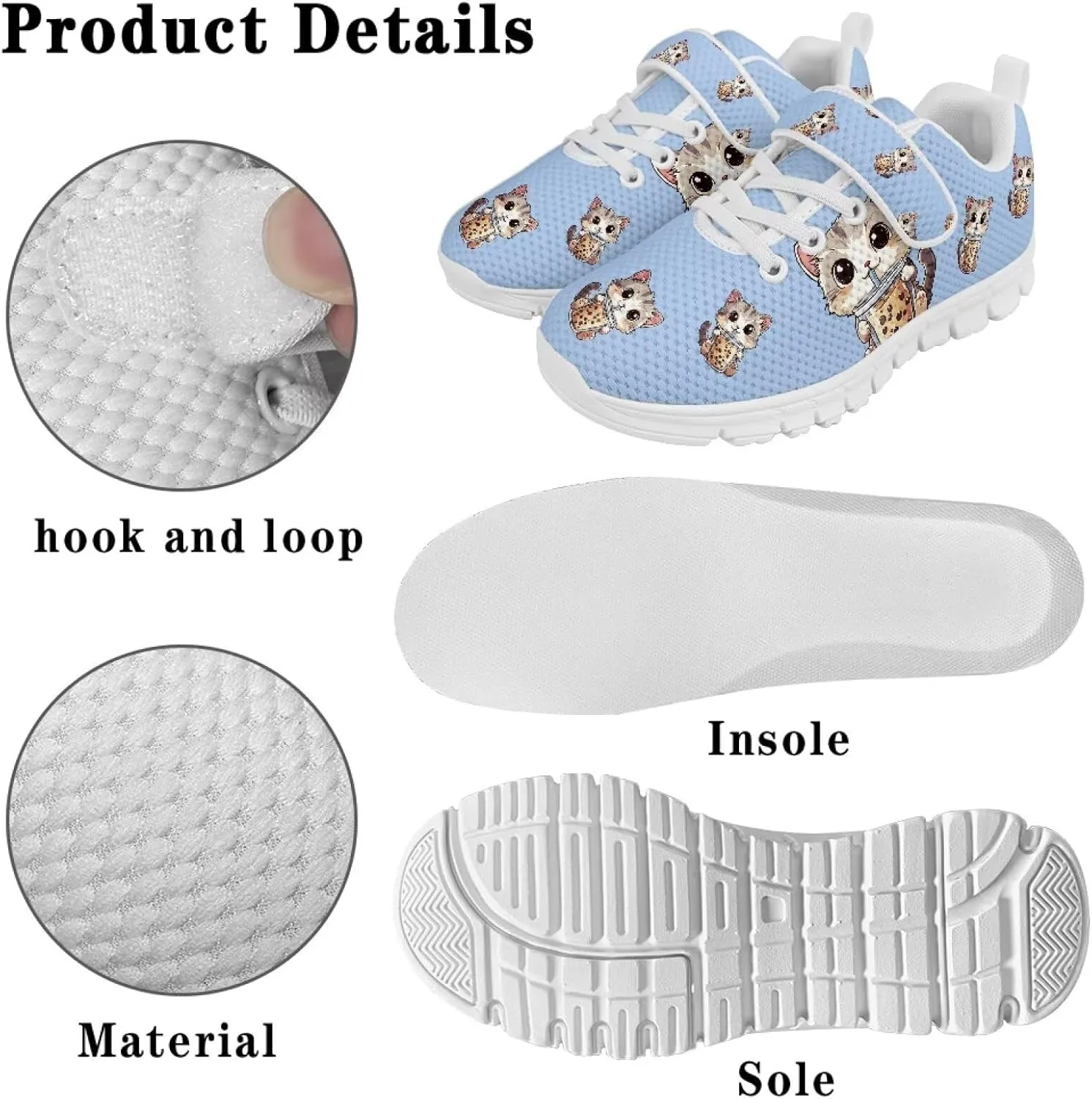 YEXIATODO Slip On Shoes Girls Boys Wide Shoes Kids Shoes No Tie Shoelaces Running Sneakers Tennis Shoes 11-2.5