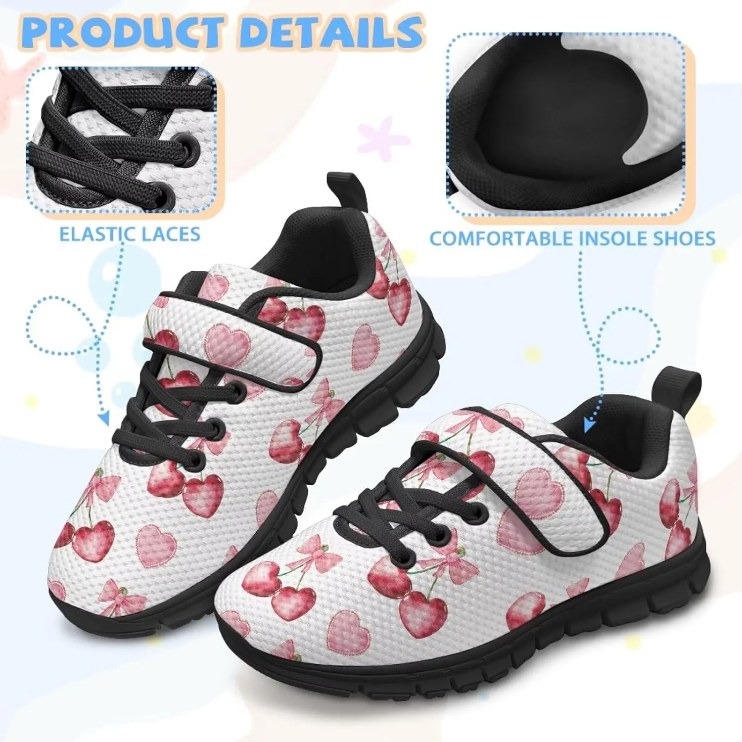 YEXIATODO Sneakers for Girls Boys Toddlers Slip on Shoes Hands Free Shook and Loop chool Shoes Athletic Shoes 1-13
